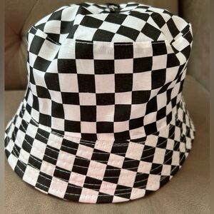Checkered Black and White Bucket Hat